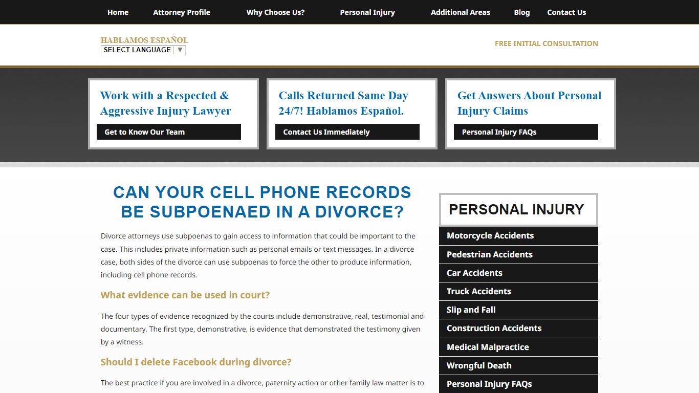 Can your cell phone records be subpoenaed in a divorce?