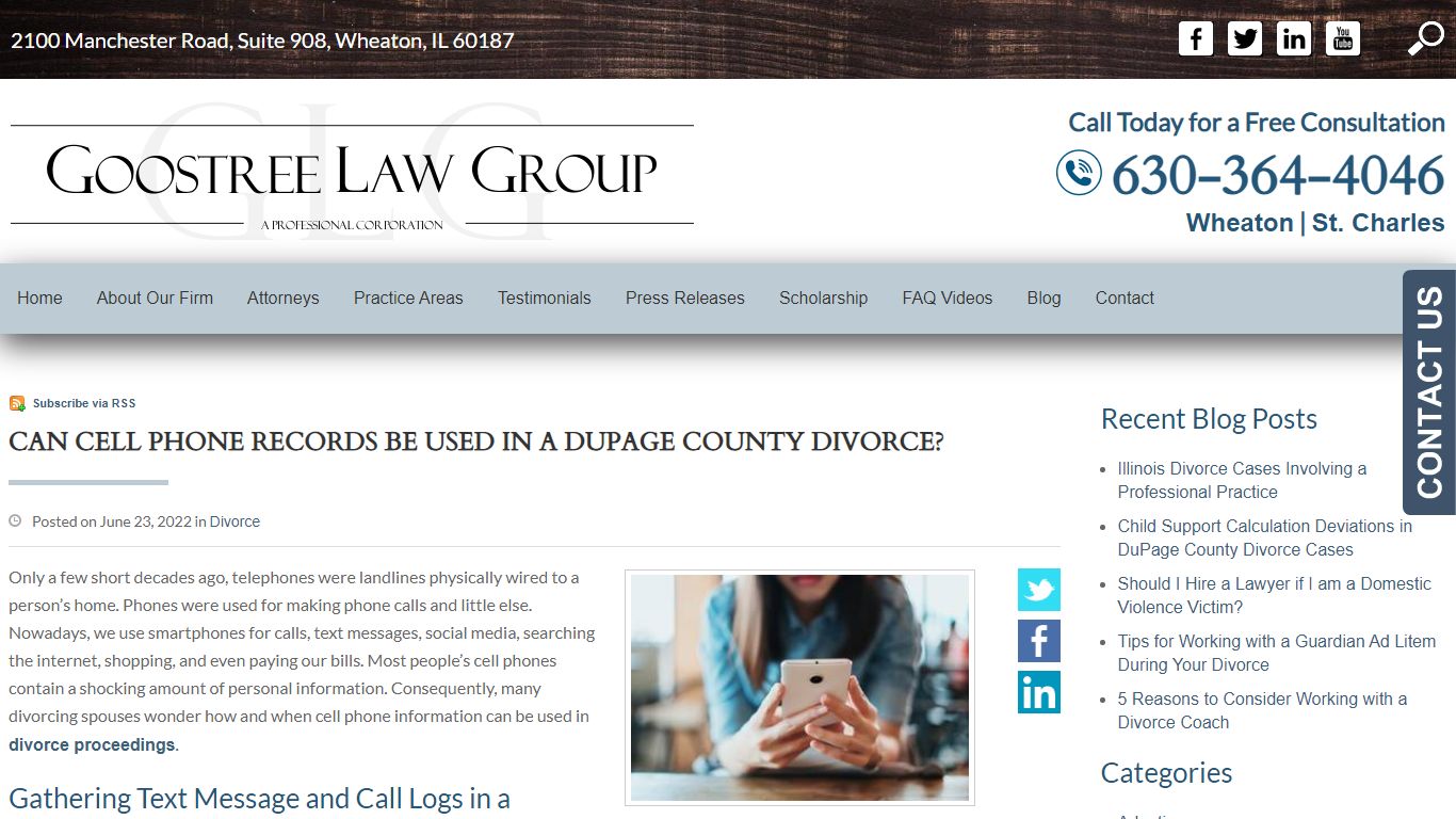 Can Cell Phone Records Be Used in a DuPage County Divorce?