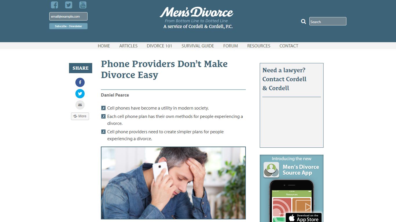 Phone Providers Don't Make Divorce Easy - Men's Divorce